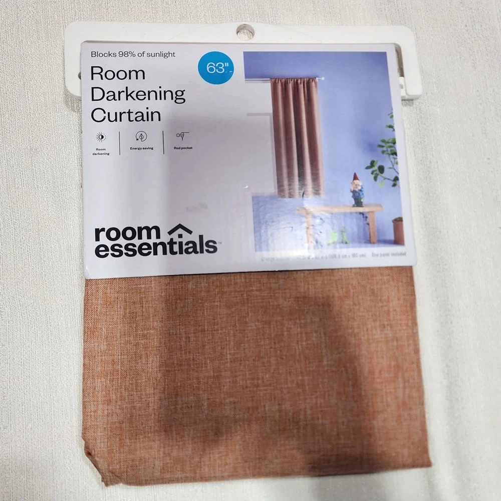 Room essentials room darkening curtains orange heather 42''W x 63''L